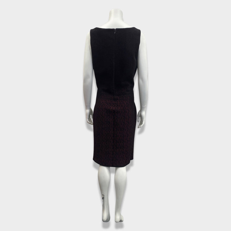 PRADA burgundy viscose mid-length dress