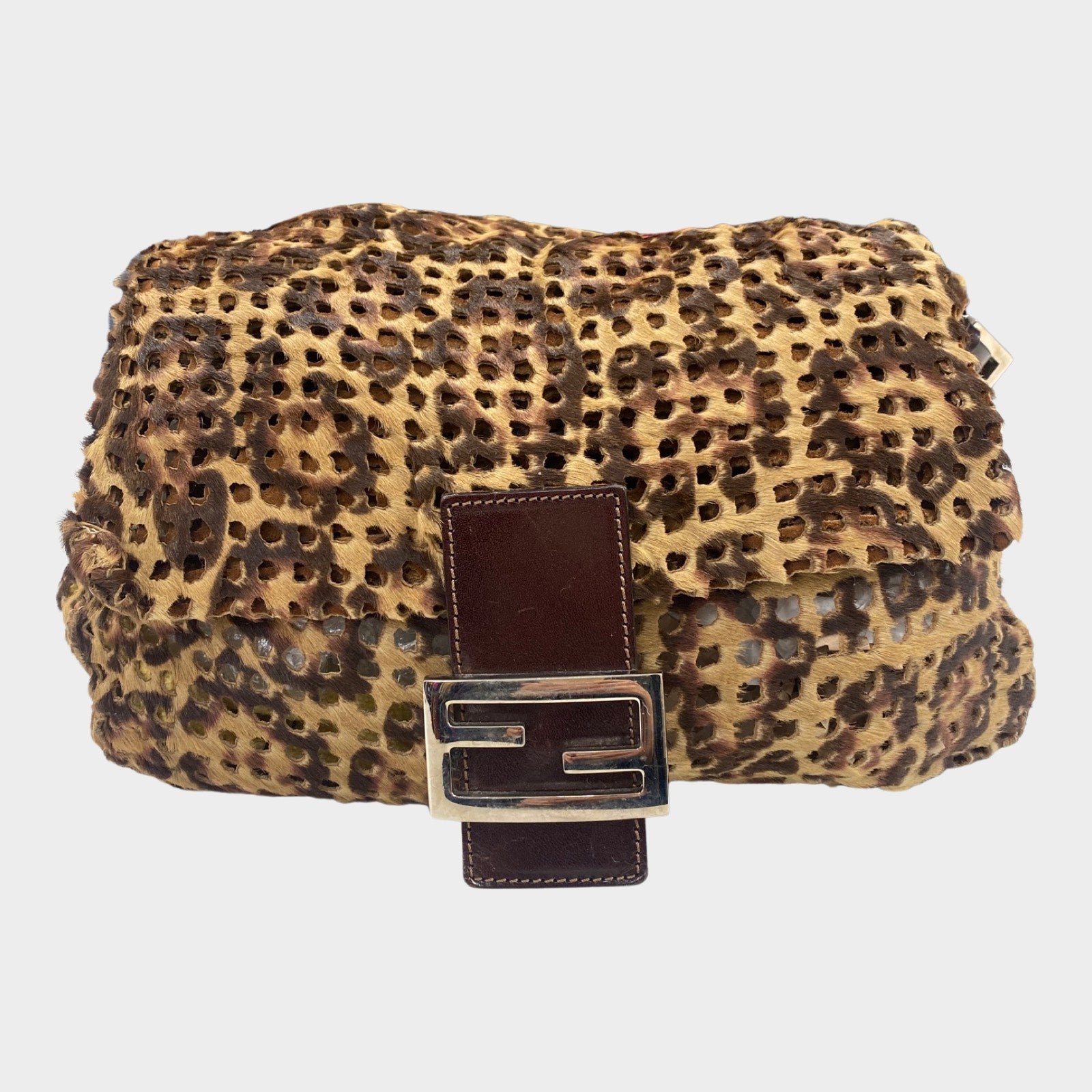 Fendi leopard online baguette