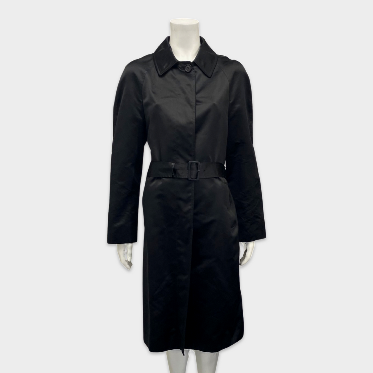 Prada Women's Black Silk Blend Lightweight Trench Coat – Loop 