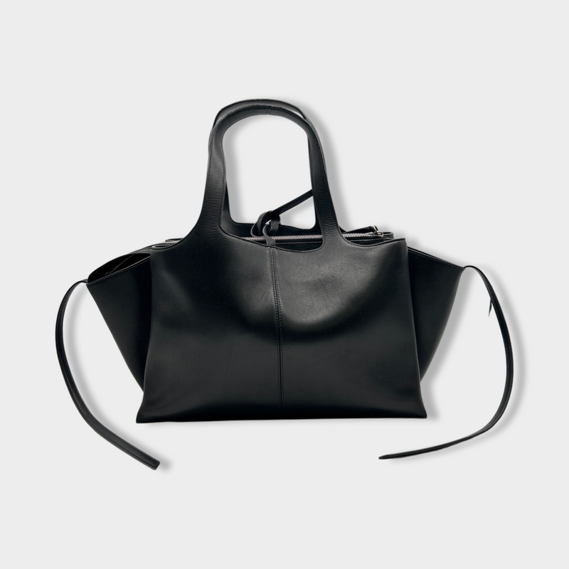 second-hand CELINE black leather tote bag