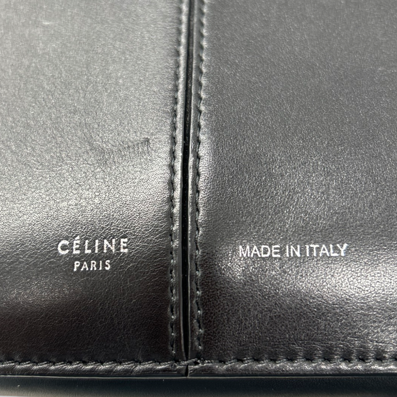 pre-owned CELINE black leather tote bag