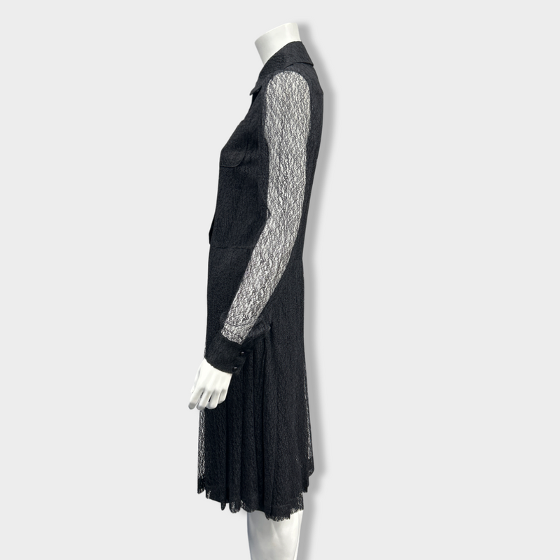 second-hand YVES SAINT LAURENT black lace dress | Size M