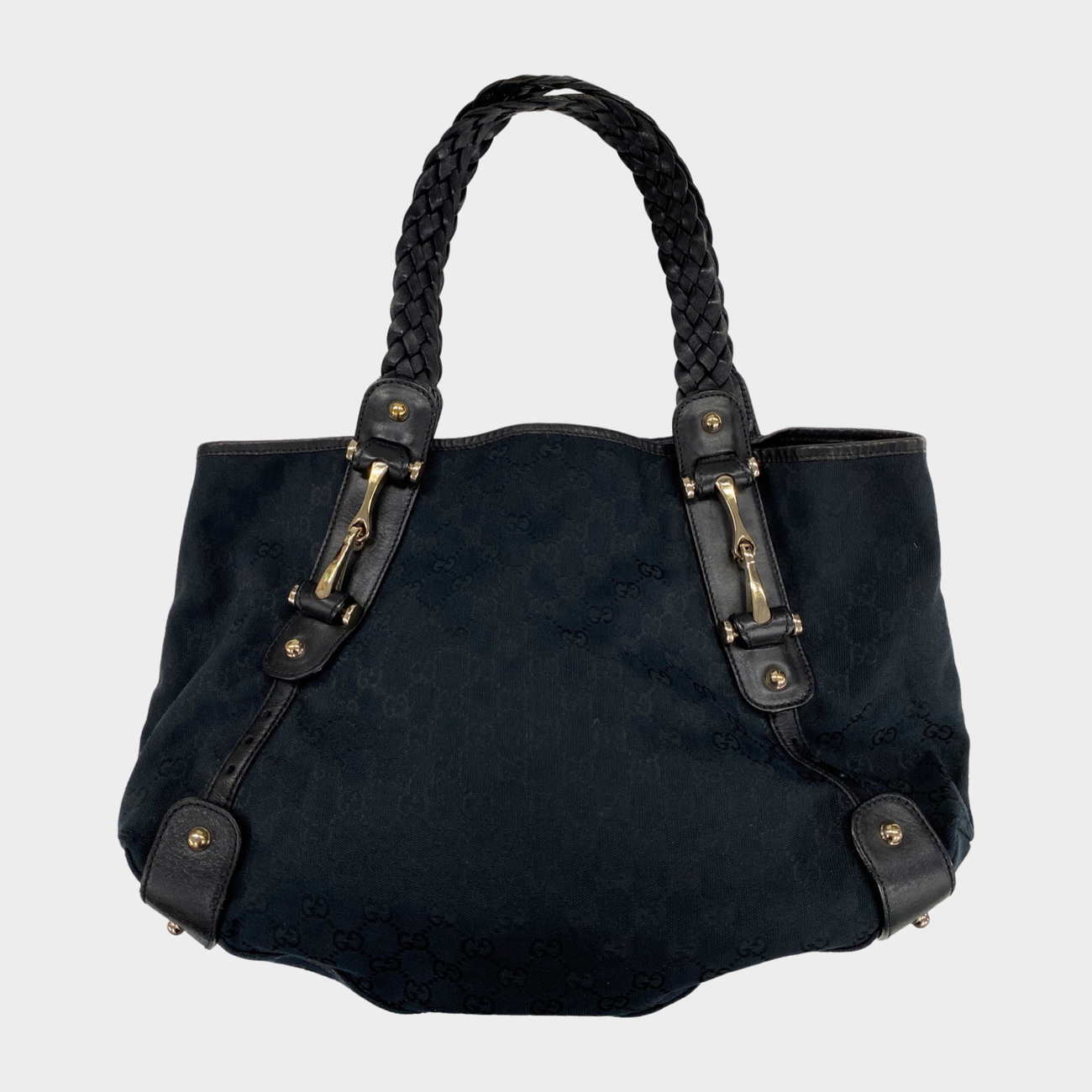 Braided Patent Leather Loop Hobo Bag