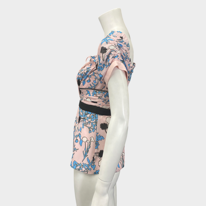 Self-portrait Pale Pink Blouse With Abstract Floral Print