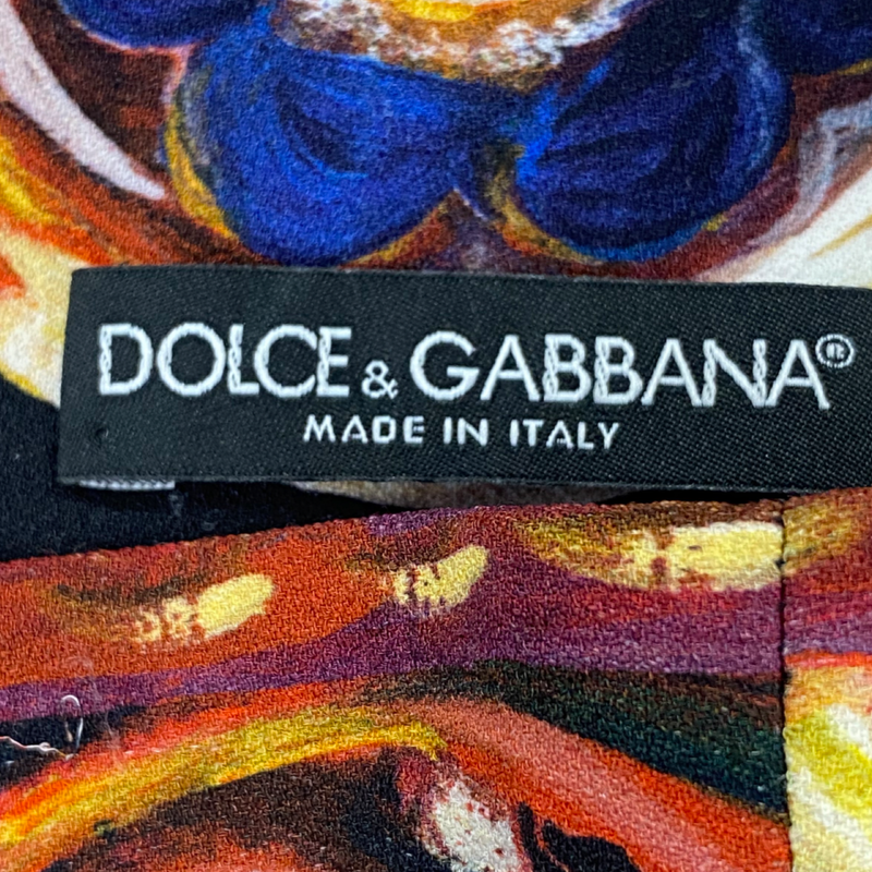 Dolce&Gabbana Multicolour Strapless Dress With Painting Design