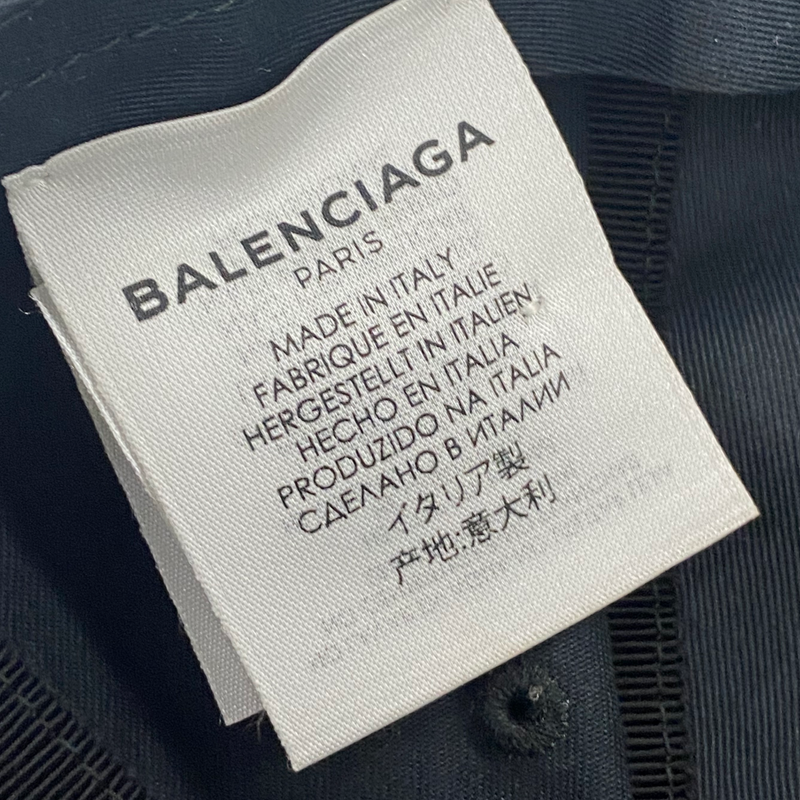 Balenciaga Logo Unisex Dark Navy Cotton Cap