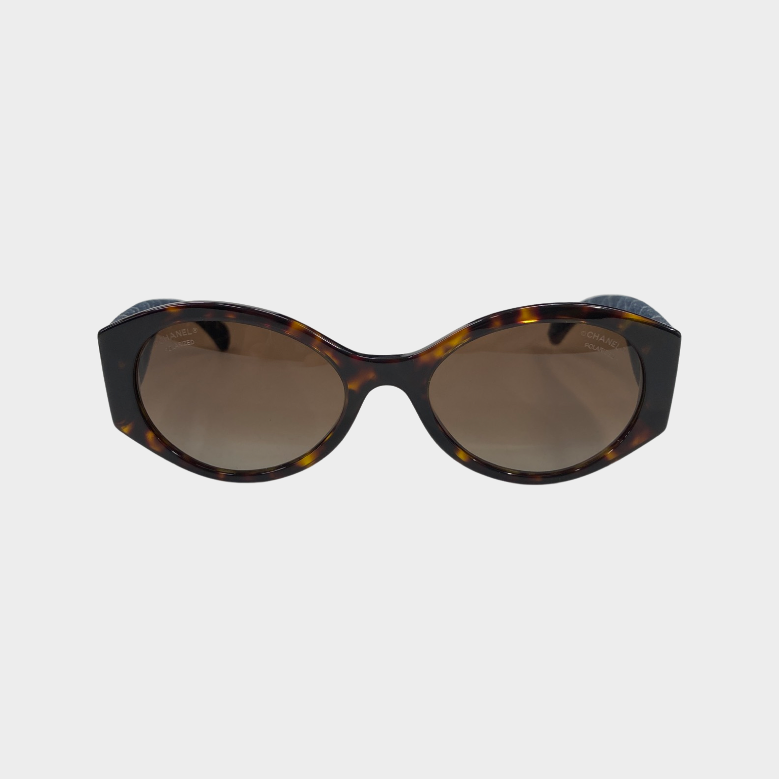CHANEL Metal Denim Oval Sunglasses 4248-J Gold Dark Blue 469438 |  FASHIONPHILE