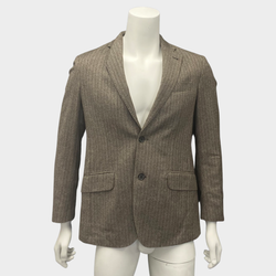 Hackett Men's Brown Wool Jacket With Contrast Elbow Pads