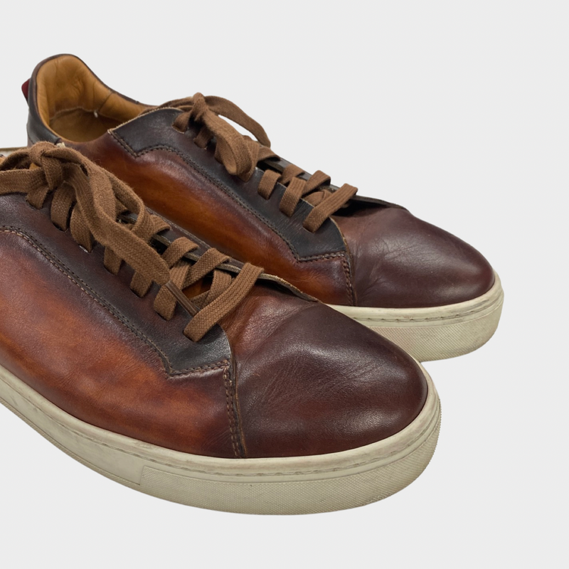 Magnanni men’s brown leather trainers