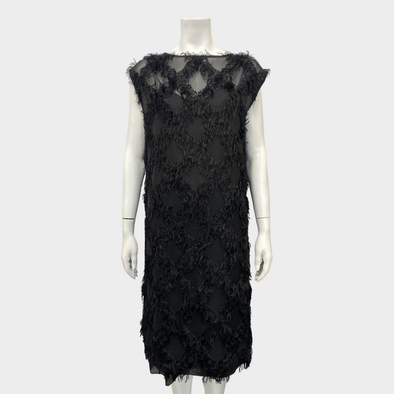 Dries Van Noten mesh fringed dress