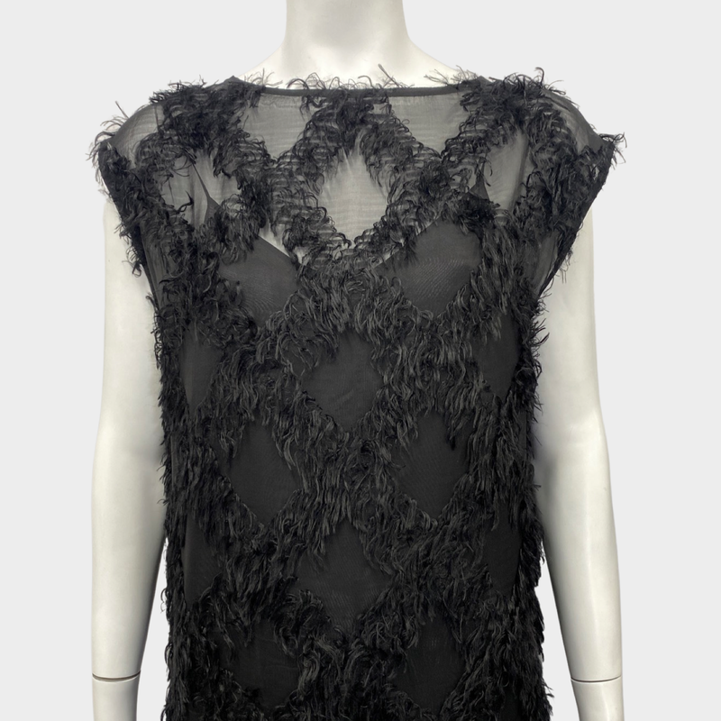 Dries Van Noten mesh fringed dress