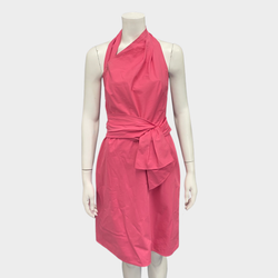 Valentino Pink Cotton Mini Dress With Bow Detail