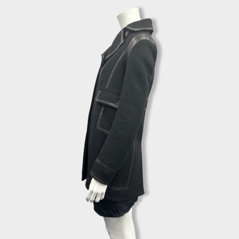 second-hand DIANE VON FURSTENBERG black woolen coat | Size UK6