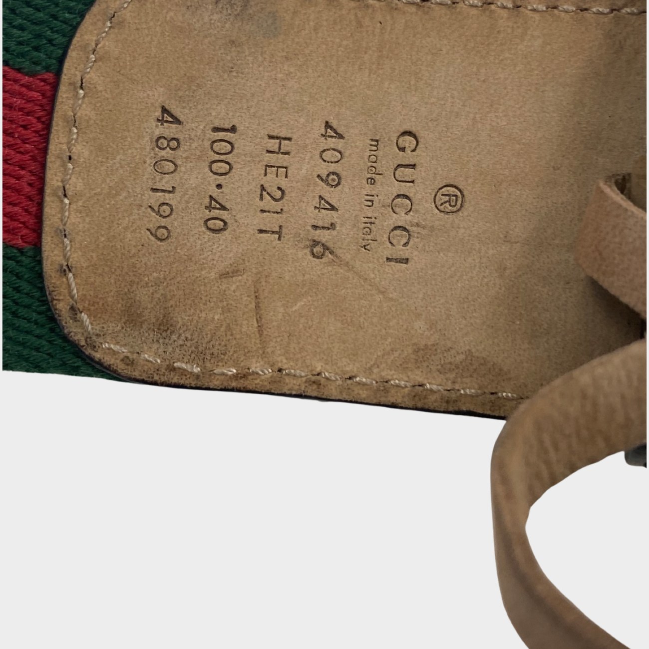 Gucci Men's Green and Red Stripe Belt With Gold GG Logo Buckle – Loop  Generation