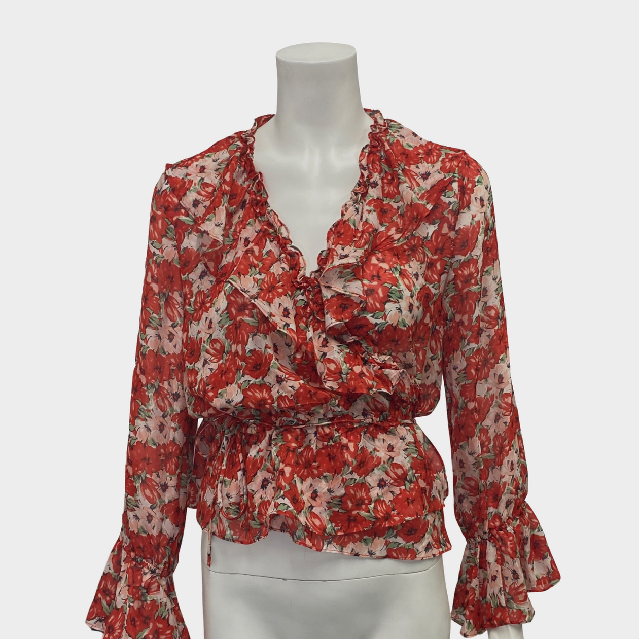 Cinq a Sept Gisele Floral outlet Printed Ruffle Blouse Top Silk EUC Size Small B3-30