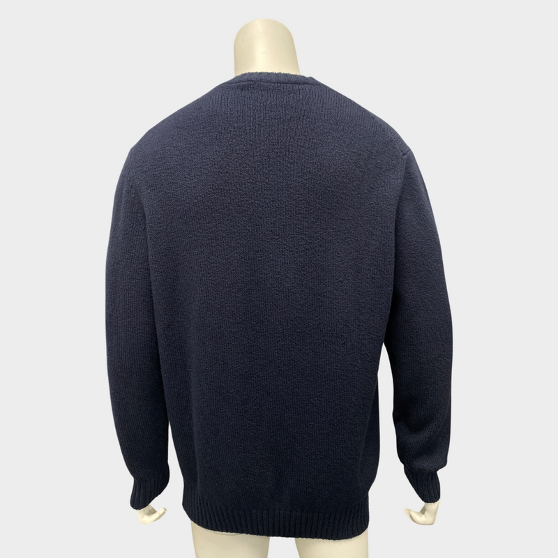 Loro Piana men's navy cotton jumper