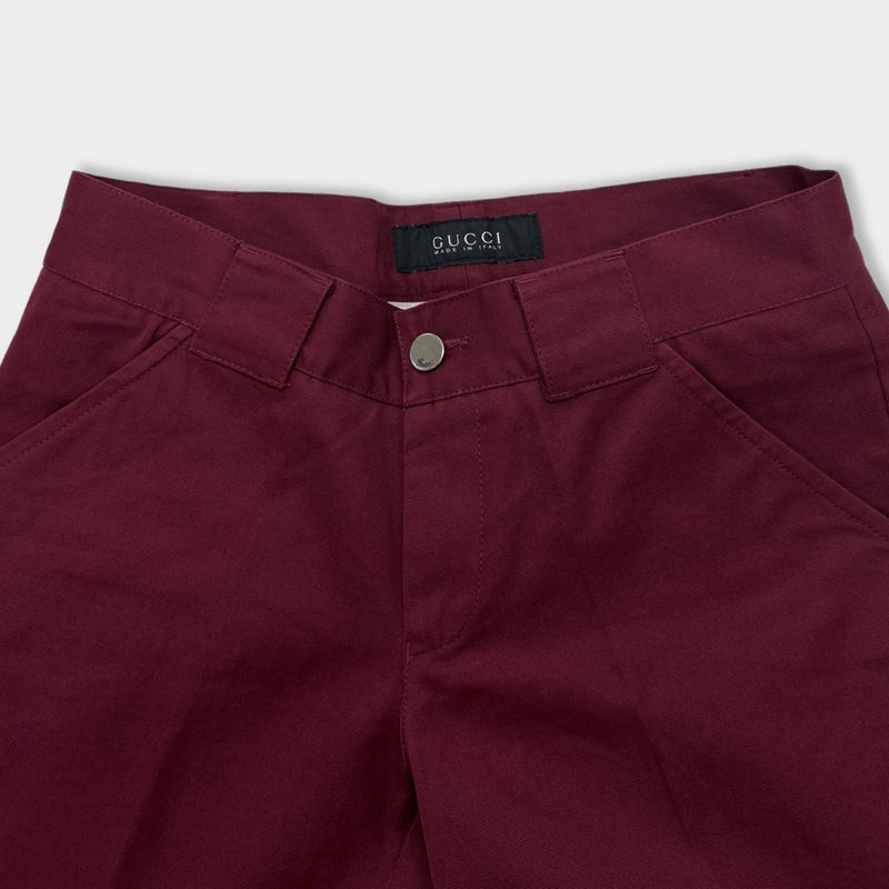 pre-owned GUCCI burgundy cotton trousers | Size IT46