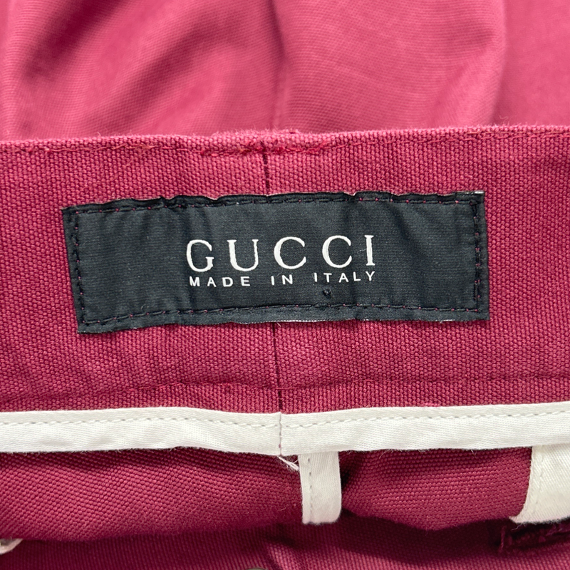 GUCCI burgundy cotton trousers