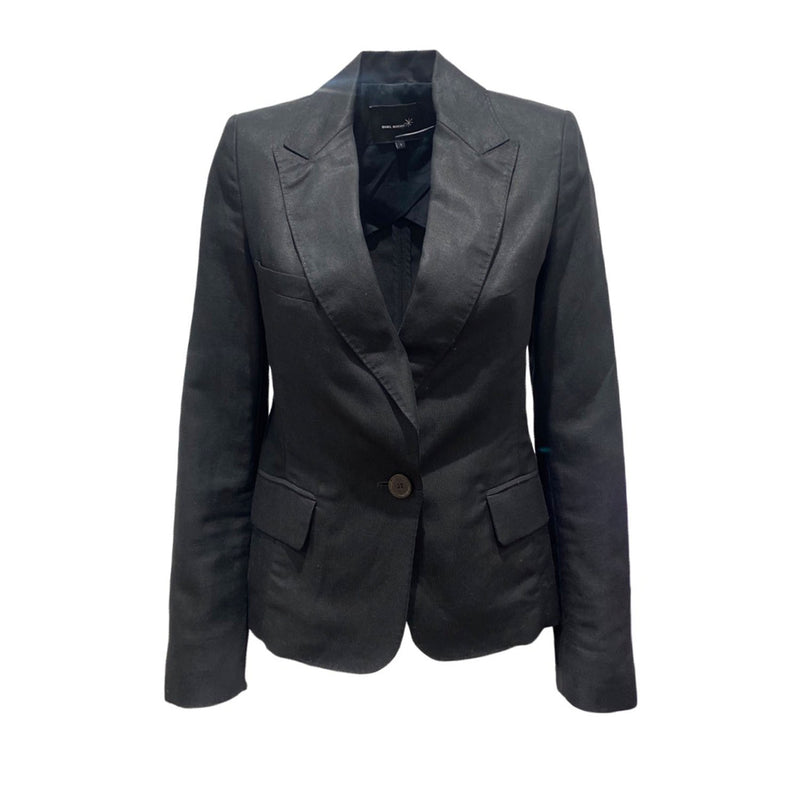 pre-owned ISABEL MARANT black linen jacket | Size 1