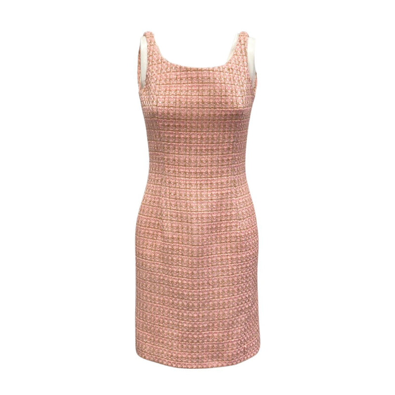 pre-owned ISABELL KRISTENSEN bubble gum pink tweed mini dress | Size M