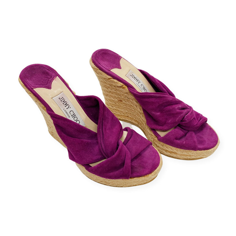 Purple hot sale suede wedges