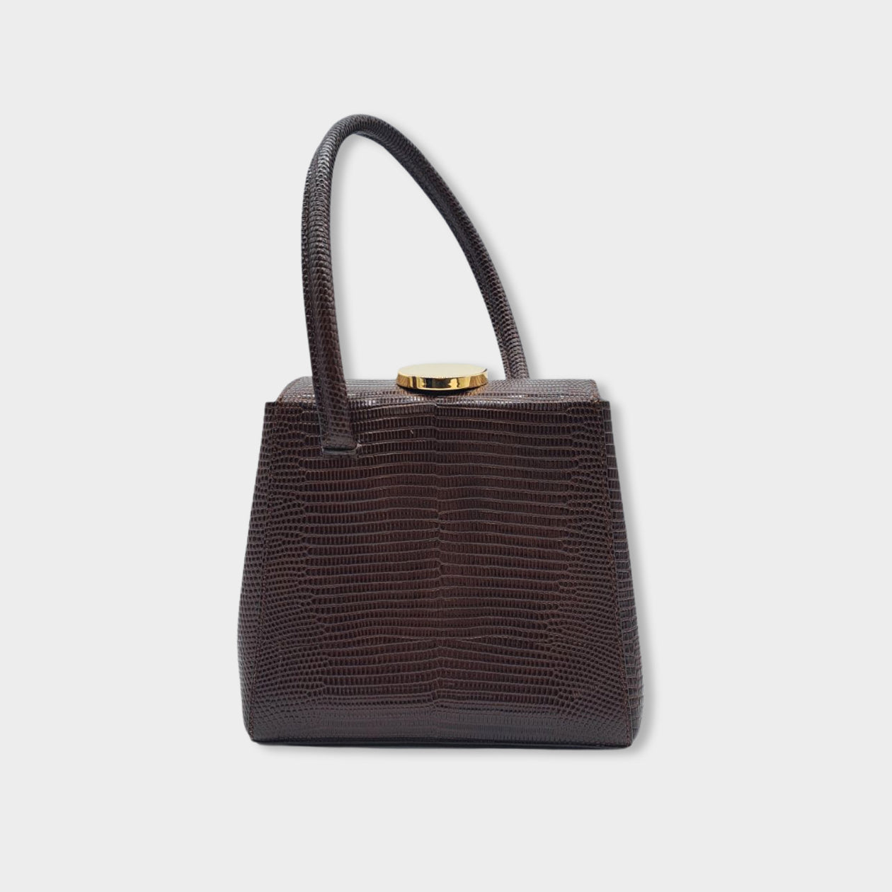 Loop Lizard-Embossed Leather Handbag