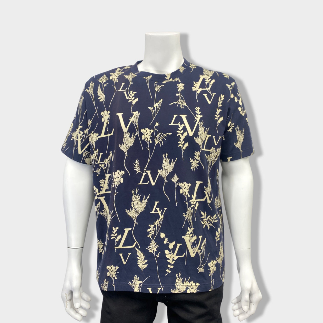 Louis Vuitton Louis Vuitton navy 'leaf' T-shirt