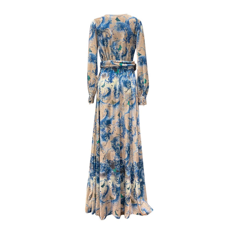 pre-loved LUISA BECCARIA multicolour butterfly print maxi dress | Size IT42