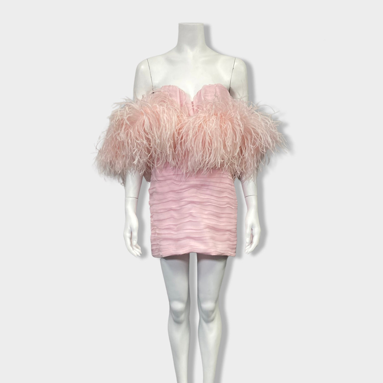 MAGDA BUTRYM pink silk and feather mini dress – Loop Generation