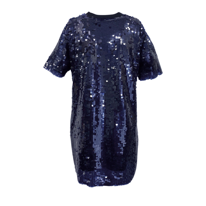 CARVEN navy sequin embellished mini dress