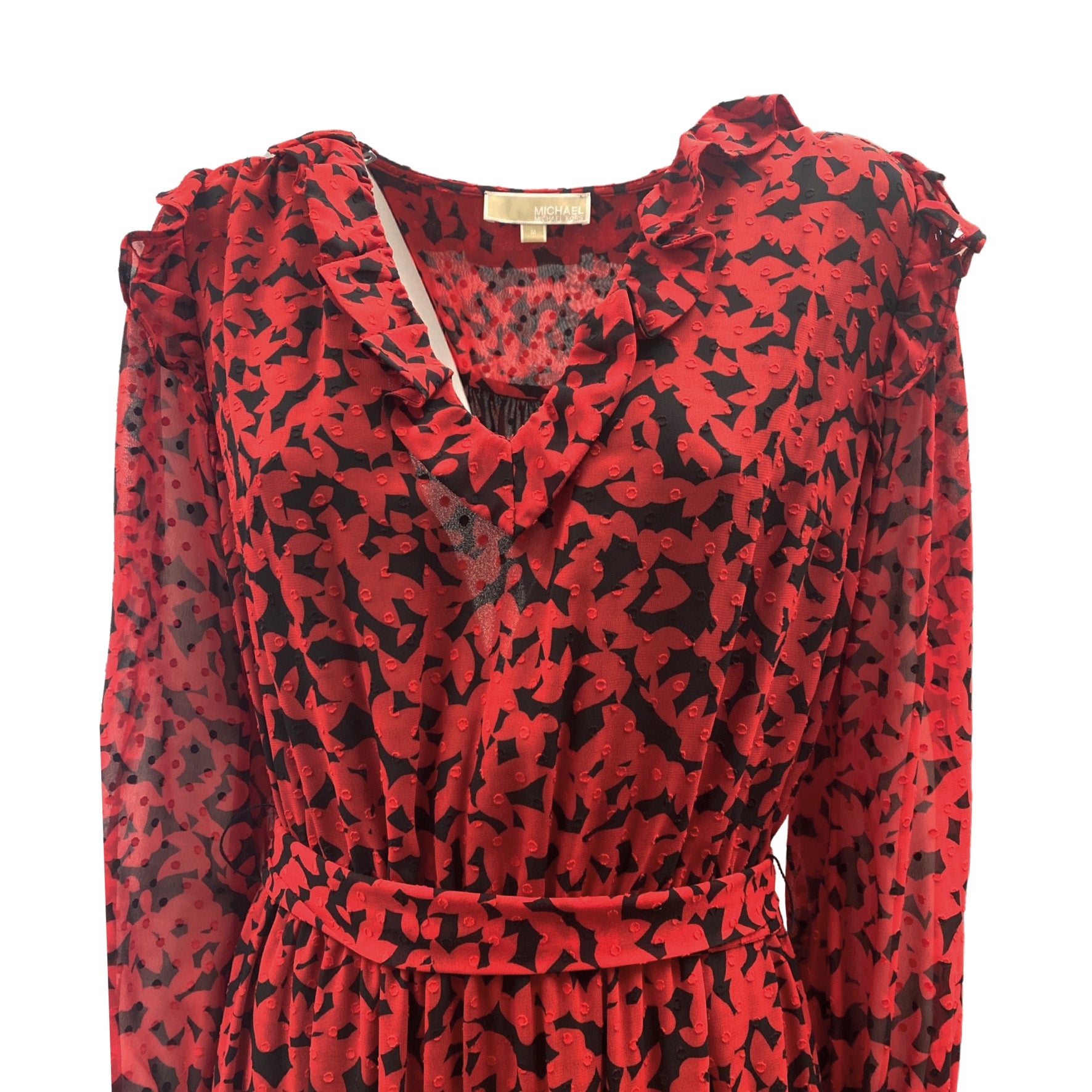 Michael kors red floral 2024 dress