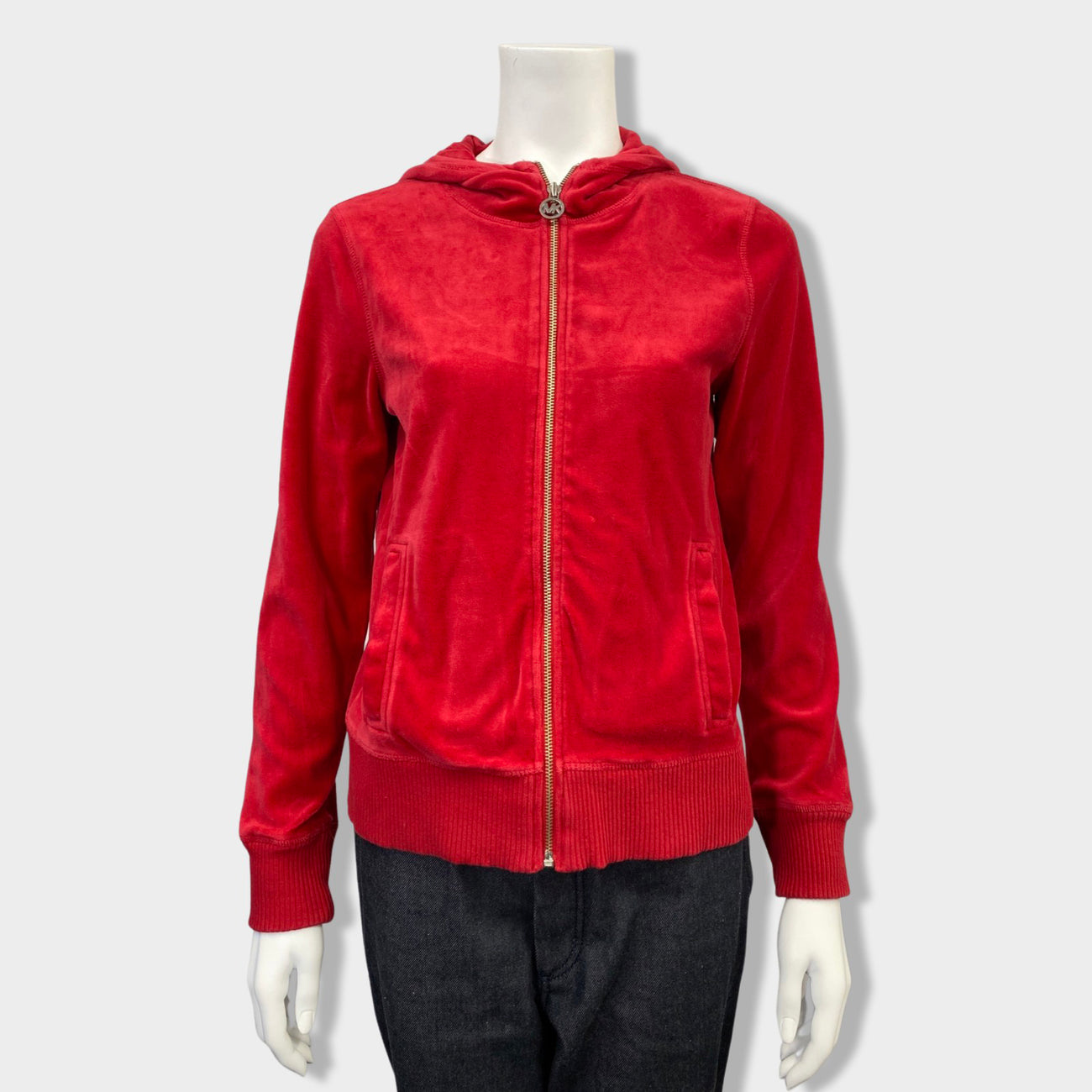 MK MICHAEL KORS red velvet zipped hoodie Loop Generation