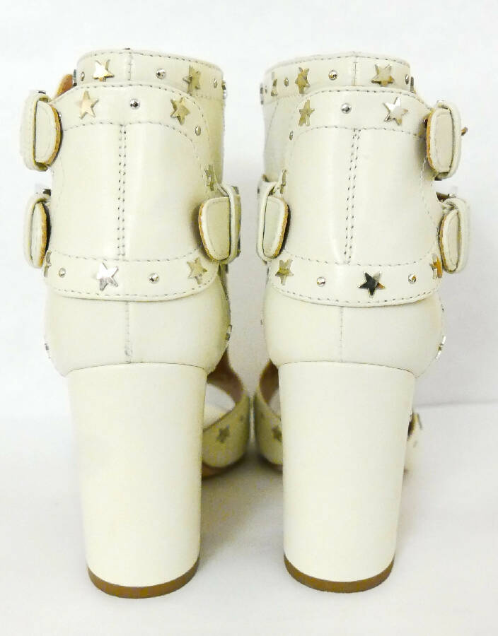 Laurence Dacade off-white leather Rush 90 sandals with stars studs