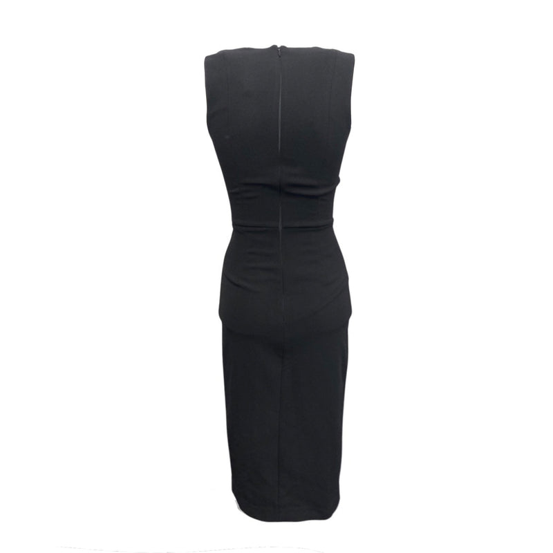 REBECCA VALLANCE black mid-length dress with round studs