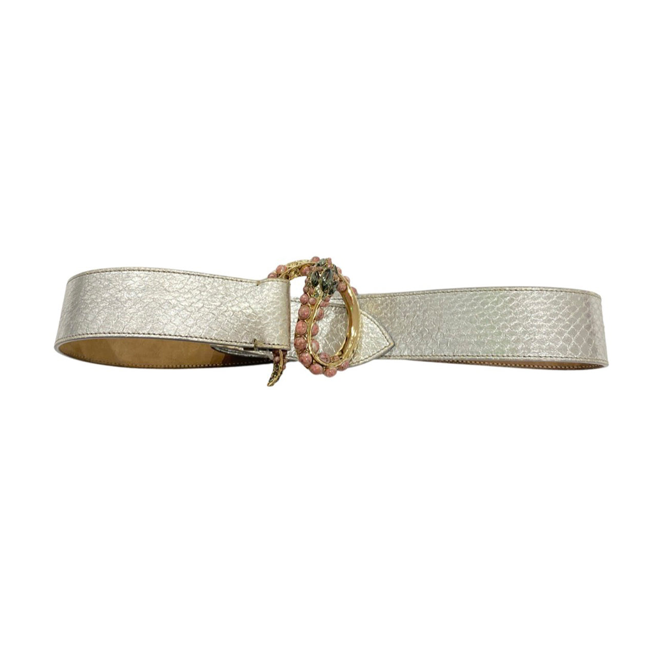 Roberto Cavalli Men's Adjustable RC Monogram Ribbon Belt, Size 90 cm 