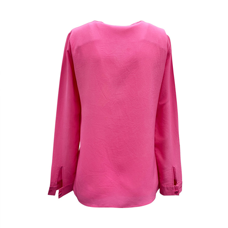 SAINT LAURENT pink silk blouse