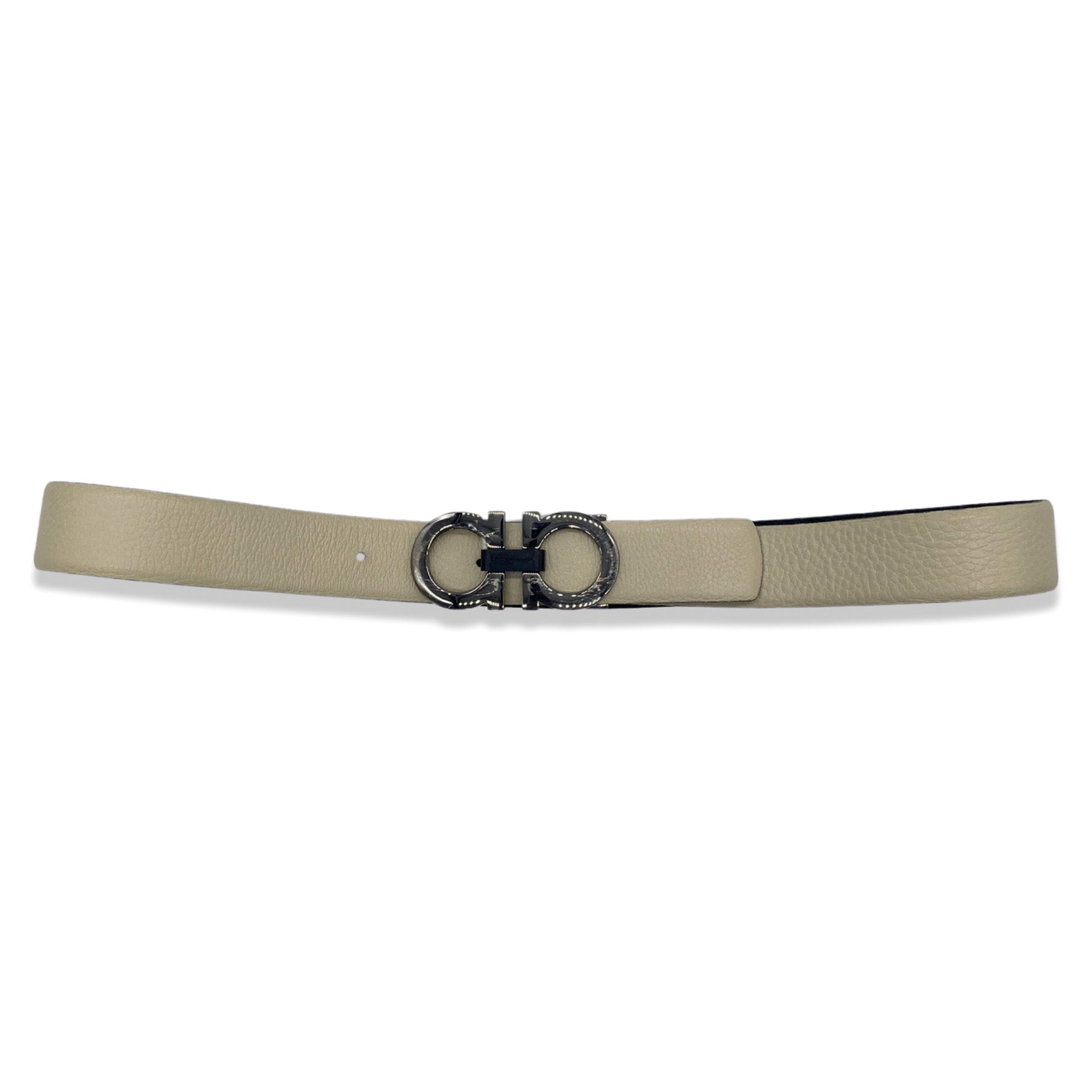 SALVATORE FERRAGAMO ecru leather belt – Loop Generation