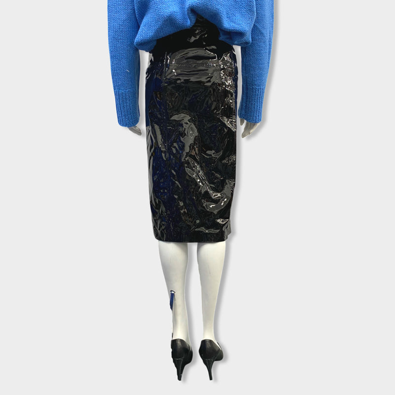 SKIIM black patent leather skirt