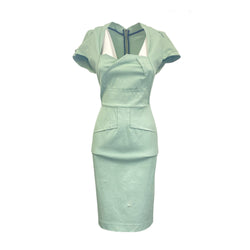 pre-owned UNSIGNED mint green cotton dress | Size UK8