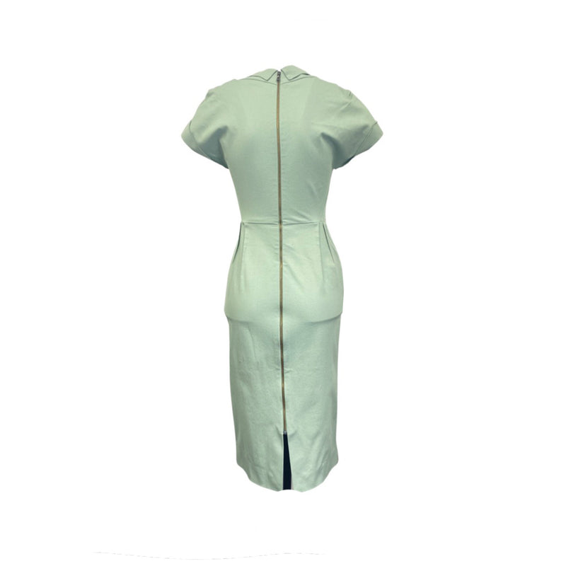 second-hand UNSIGNED mint green cotton dress | Size UK8