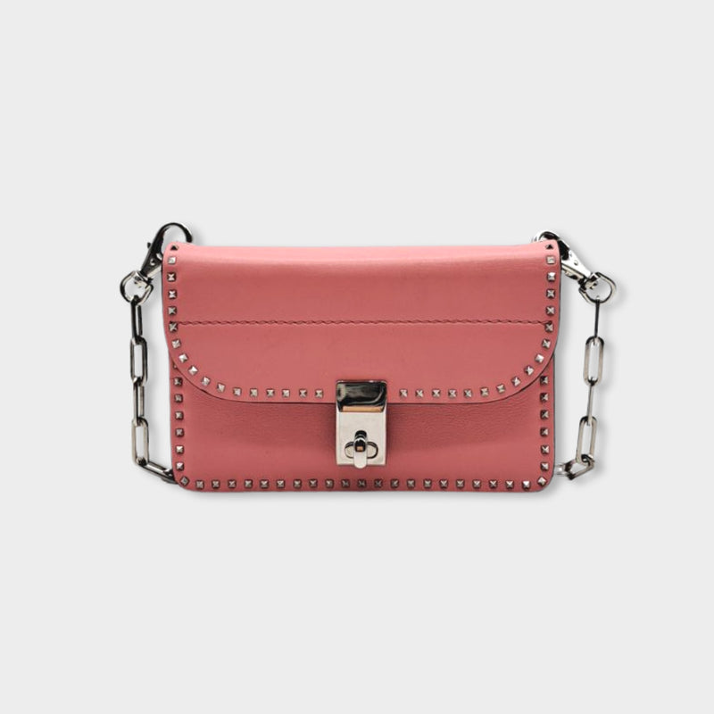 pre-owned VALENTINO pink leather handbag