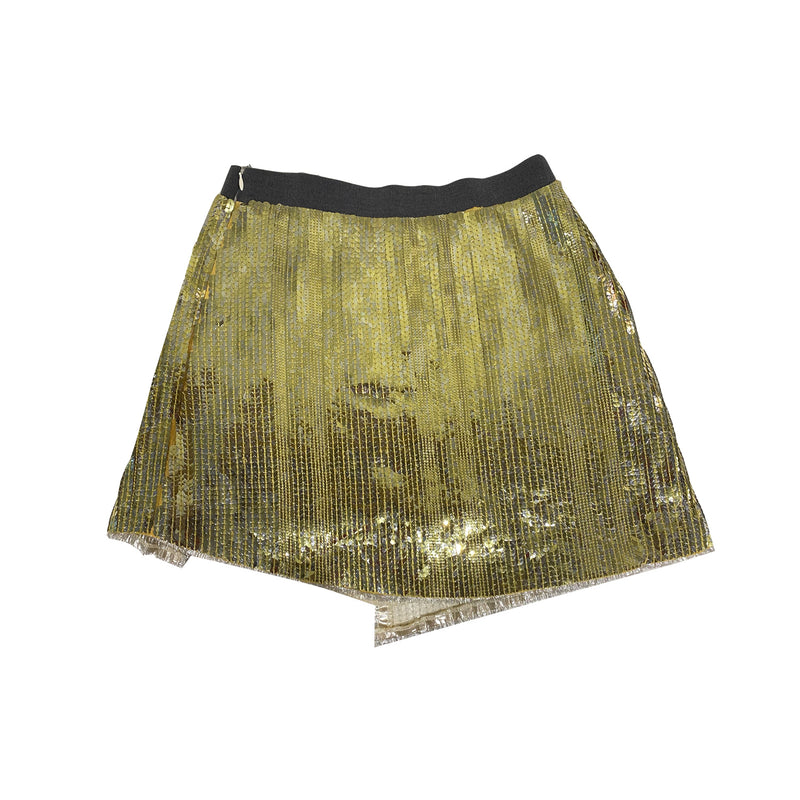 Aviu gold assymetrical sequined skirt