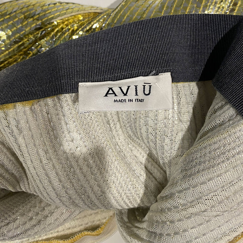 Aviu gold assymetrical sequined skirt