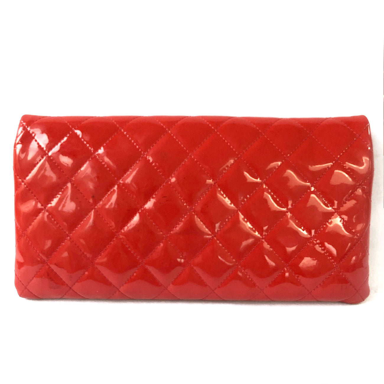 Yves Saint Laurent Red Patent Leather Belle De Jour Flap Clutch One Size