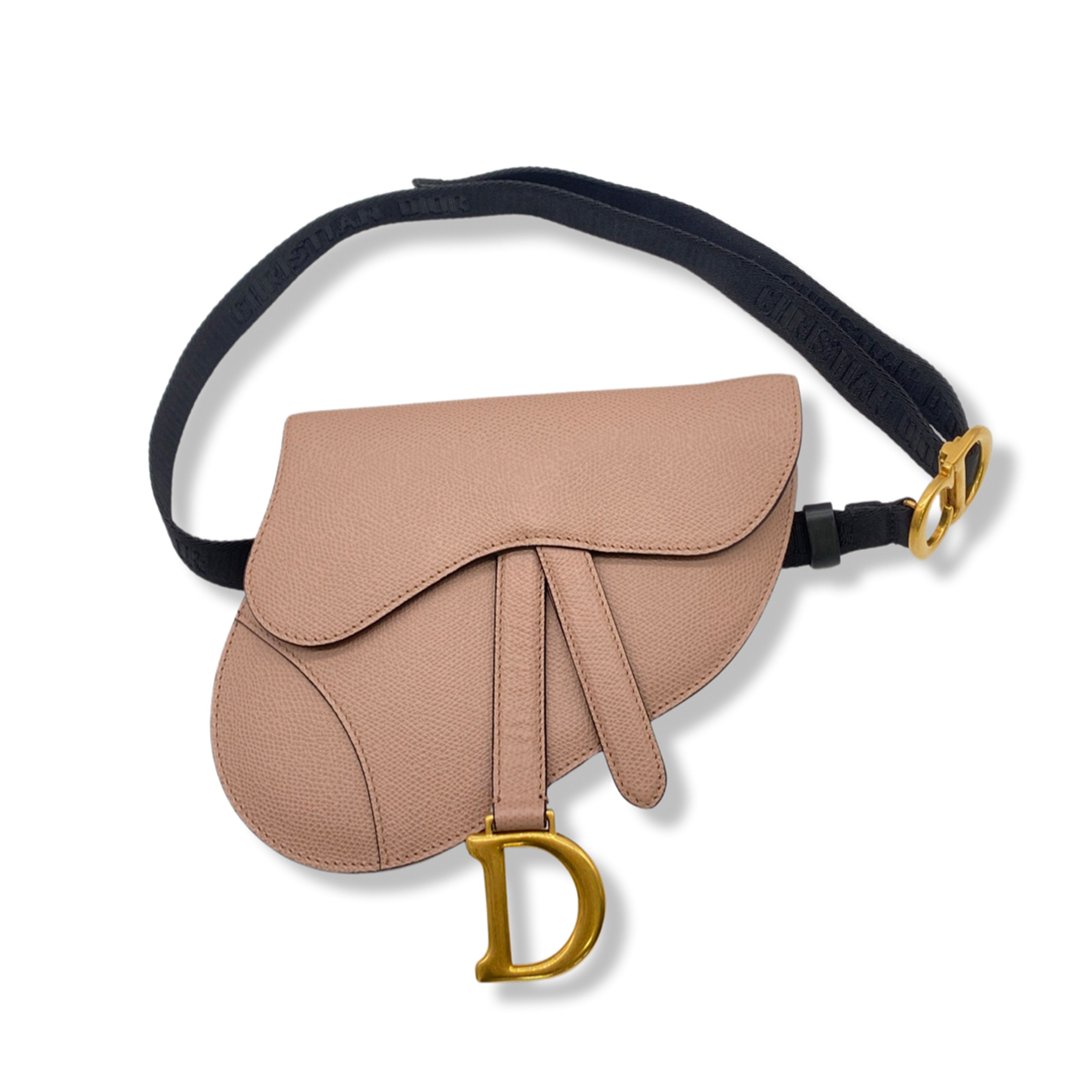 CHRISTIAN DIOR dusty pink leather Saddle belt bag – Loop Generation