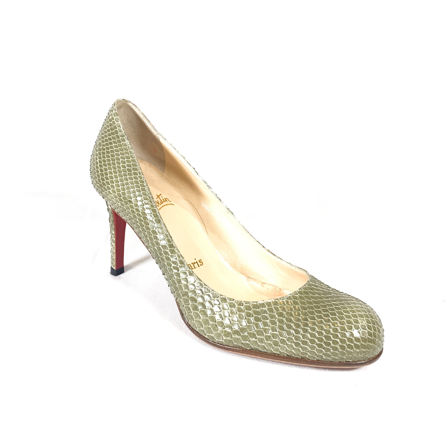 Christian louboutin python store pumps