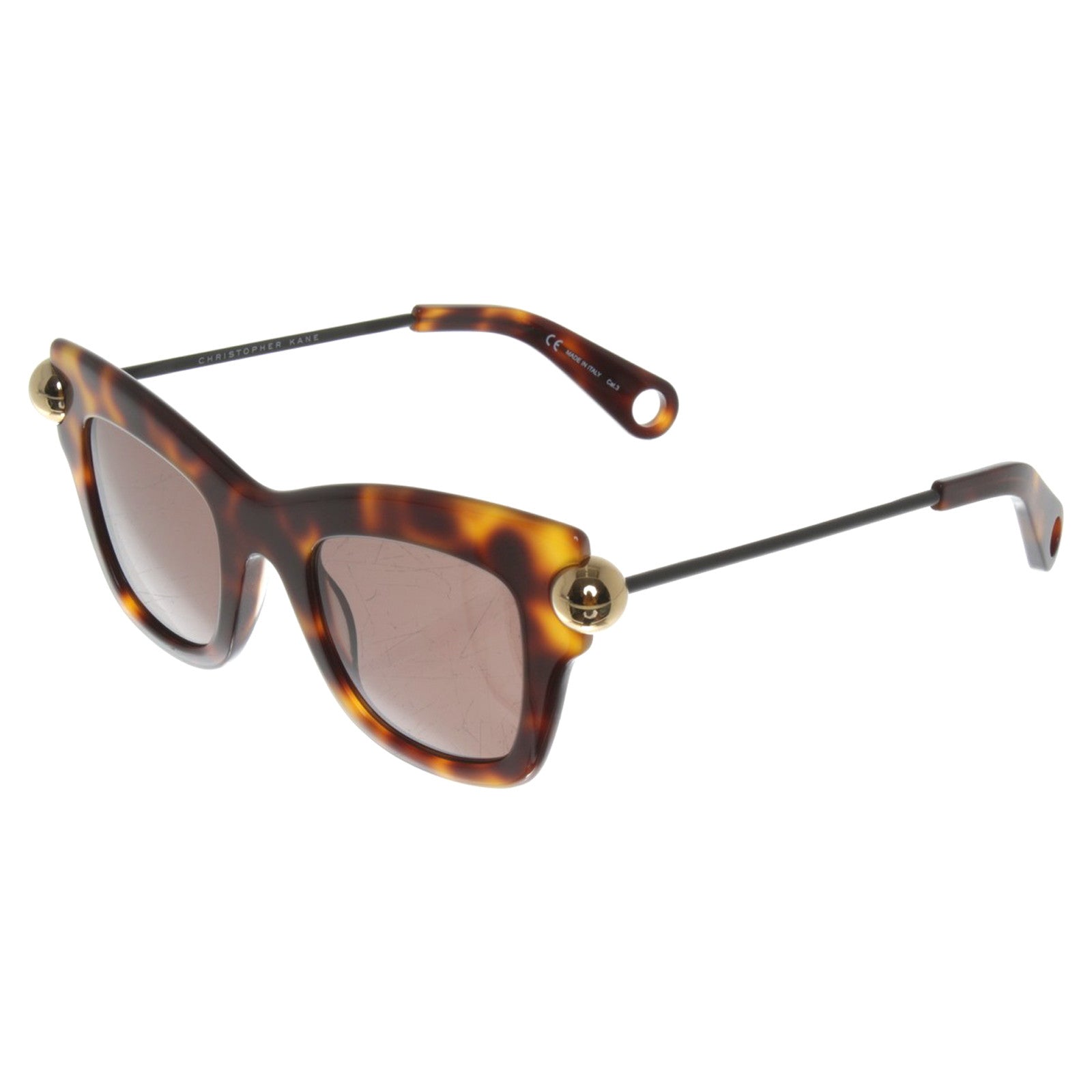 Christopher Kane Rimless Tortoise Mirrored Round Sunglasses (Sunglasses,Round  Frame) IFCHIC.COM