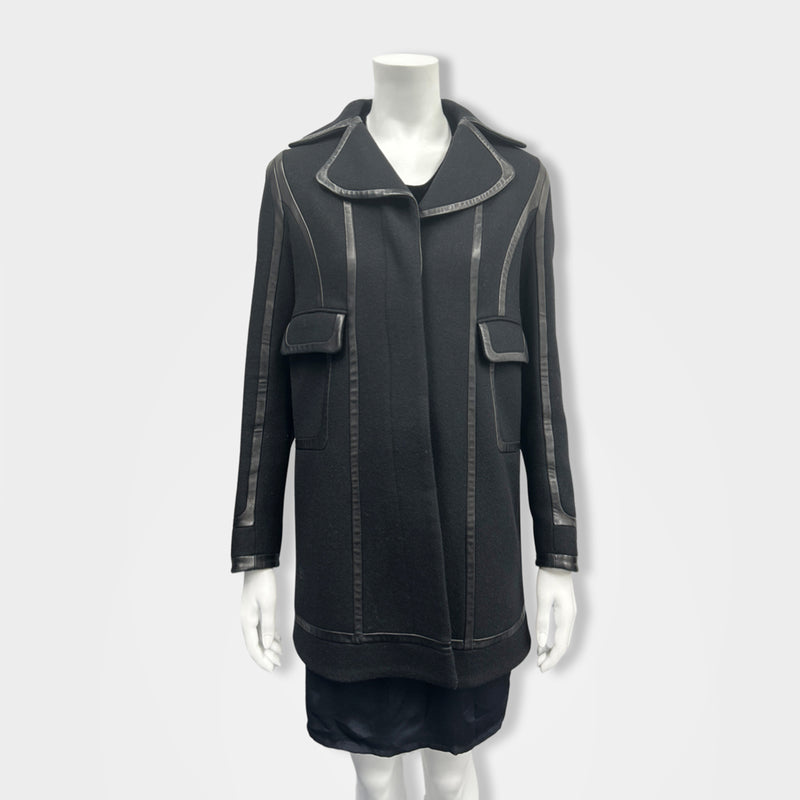 pre-loved DIANE VON FURSTENBERG black woolen coat | Size UK6