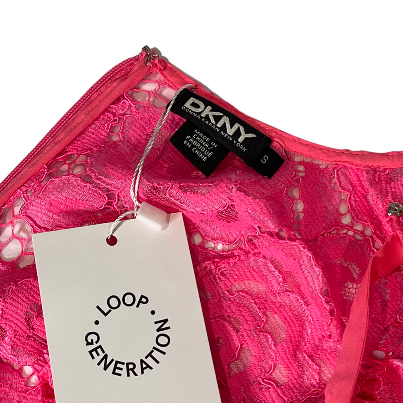 DKNY neon pink lace dress – Loop Generation