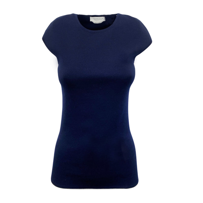 pre-loved GABRIELA HEARST navy woolen knit top | Size S